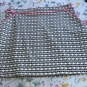 Britt Ryan mini skirt, black white, size 4, pink details.
